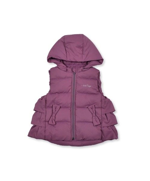 BeBe（ベベ）の「BeBe/フリルリボンポケットタフタダウンベスト(90~150cm)（ベスト・キッズ・ネイビー/ピンク・120/140/100/150/130/90/110）」の17枚目の写真