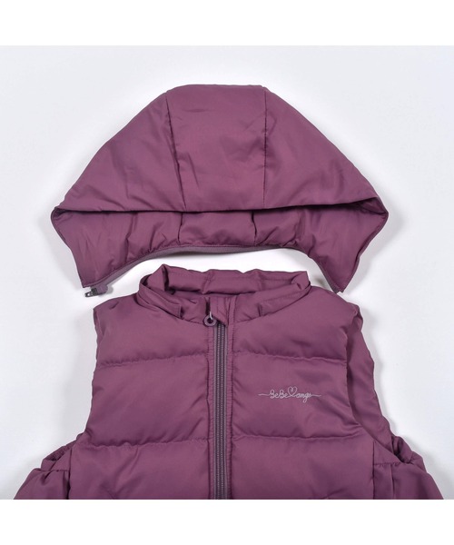 BeBe（ベベ）の「BeBe/フリルリボンポケットタフタダウンベスト(90~150cm)（ベスト・キッズ・ネイビー/ピンク・120/140/100/150/130/90/110）」の12枚目の写真