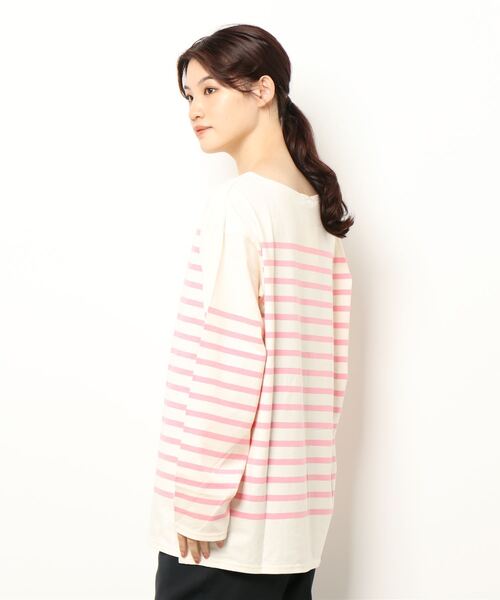 ROSE BUD（ローズバッド）の「ナバルボーダーロングTシャツ（Tシャツ/カットソー・レディース・ブルー/ピンク/グリーン・FREE）」の7枚目の写真