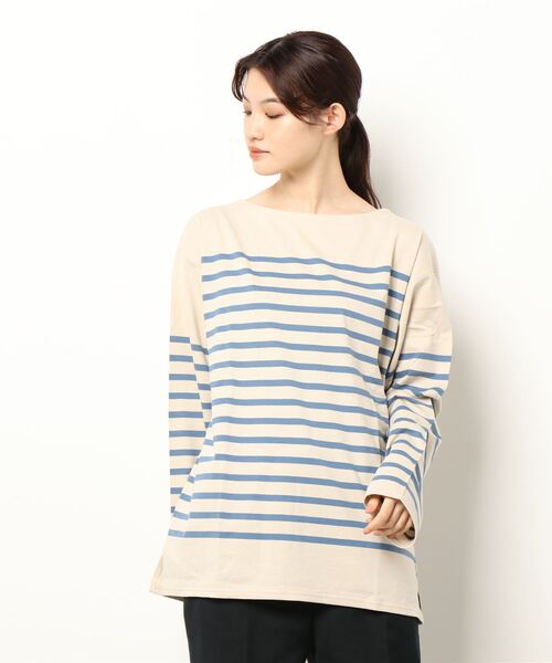 ROSE BUD（ローズバッド）の「ナバルボーダーロングTシャツ（Tシャツ/カットソー・レディース・ブルー/ピンク/グリーン・FREE）」の5枚目の写真