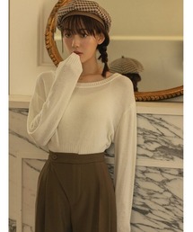 fifth calin | ウエストリブ透かし編みニット(Tシャツ/カットソー)