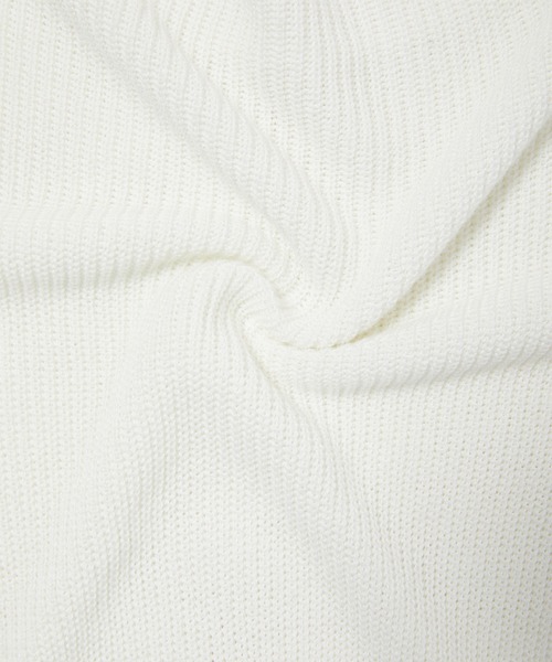 fifth calin(フィフスカラン)の「ウエストリブ透かし編みニット(Tシャツ/カットソー・レディース・ブルー/ホワイト・MEDIUM)」の3枚目の写真