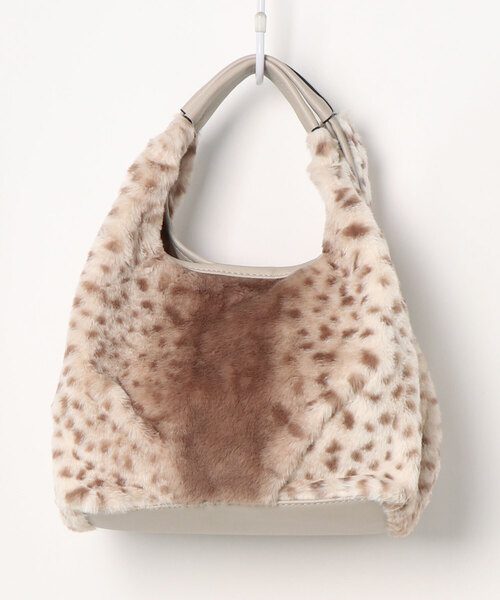 alcali（アルカリ）の「エムヴ　ファー使いハンドバッグ【取り扱い店舗限定】（ハンドバッグ・レディース・グレー/ブラウン・FREE）」の4枚目の写真