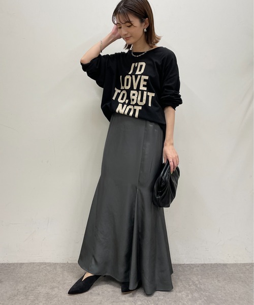 LOUNGEDRESS（ラウンジドレス）の「2way BIGロゴロンT（Tシャツ/カットソー・レディース・ブラック/オフホワイト・FREE）」の11枚目の写真