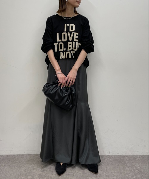 LOUNGEDRESS（ラウンジドレス）の「2way BIGロゴロンT（Tシャツ/カットソー・レディース・ブラック/オフホワイト・FREE）」の12枚目の写真