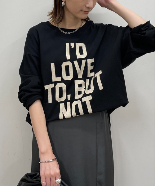 LOUNGEDRESS（ラウンジドレス）の「2way BIGロゴロンT（Tシャツ/カットソー・レディース・ブラック/オフホワイト・FREE）」の7枚目の写真