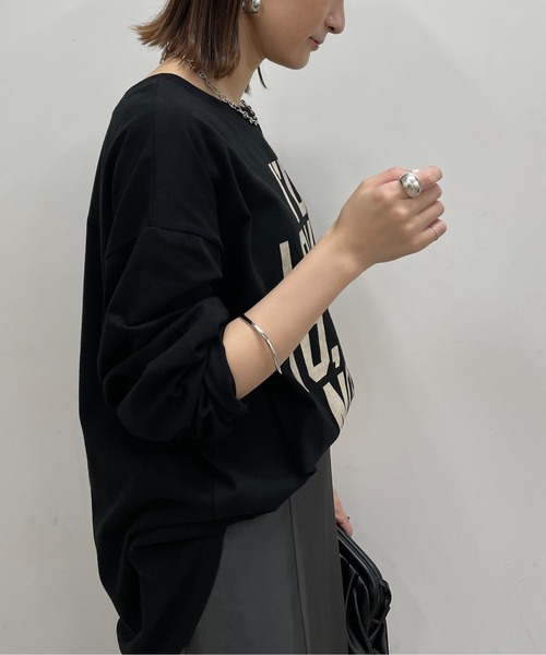 LOUNGEDRESS（ラウンジドレス）の「2way BIGロゴロンT（Tシャツ/カットソー・レディース・ブラック/オフホワイト・FREE）」の8枚目の写真