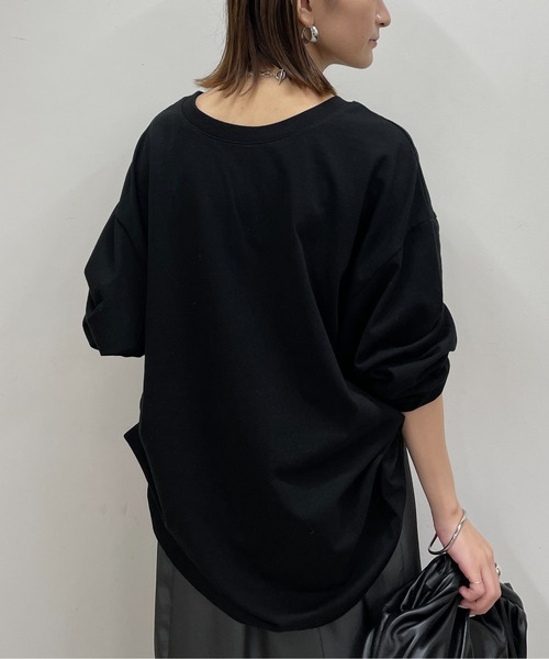 LOUNGEDRESS（ラウンジドレス）の「2way BIGロゴロンT（Tシャツ/カットソー・レディース・ブラック/オフホワイト・FREE）」の9枚目の写真