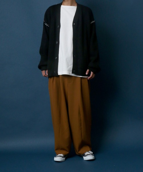 ANPAS(アンパス)の「Hand Stitch Big Silhouette Knit Cardigan/ハンドステッチ ビッグシルエット ニットカーディガン(カーディガン/ボレロ・メンズ・ブラック/オフホワイト/グレイッシュベージュ/グレイッシュブルー・LL/M/L)」の19枚目の写真