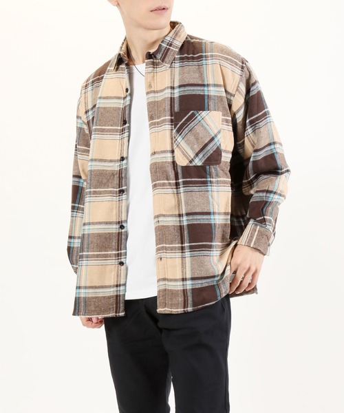 TopIsm(トップイズム)の「裏シャギーCPOネルチェックシャツジャケット(シャツ/ブラウス・メンズ・ベージュ/ブラウン/レッド/ブルー・LL/M/L)」の9枚目の写真