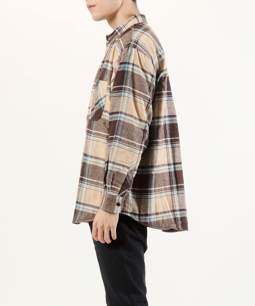 TopIsm(トップイズム)の「裏シャギーCPOネルチェックシャツジャケット(シャツ/ブラウス・メンズ・ベージュ/ブラウン/レッド/ブルー・LL/M/L)」の10枚目の写真