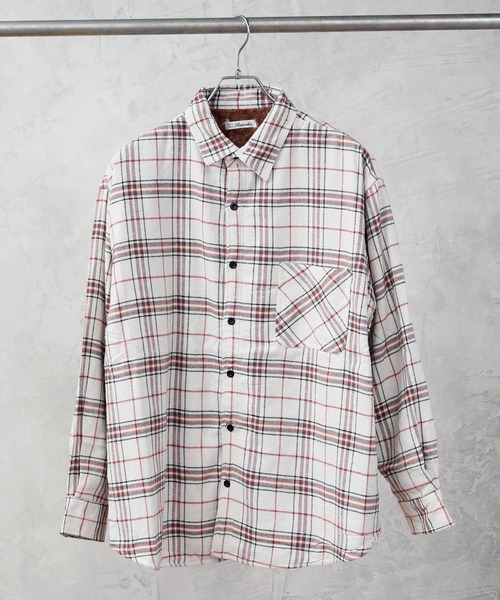 TopIsm(トップイズム)の「裏シャギーCPOネルチェックシャツジャケット(シャツ/ブラウス・メンズ・ベージュ/ブラウン/レッド/ブルー・LL/M/L)」の6枚目の写真