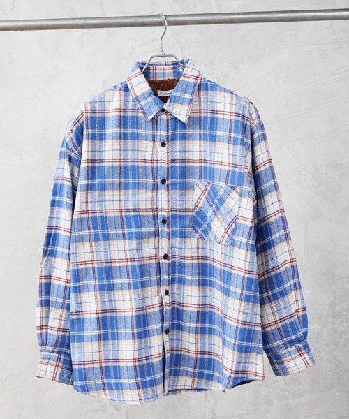 TopIsm(トップイズム)の「裏シャギーCPOネルチェックシャツジャケット(シャツ/ブラウス・メンズ・ベージュ/ブラウン/レッド/ブルー・LL/M/L)」の7枚目の写真