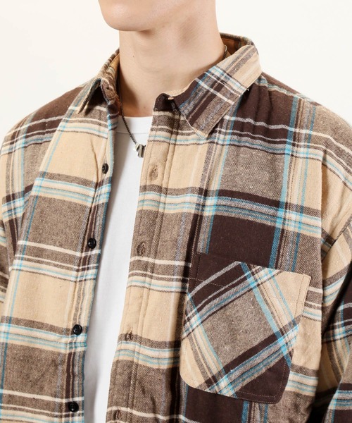 TopIsm(トップイズム)の「裏シャギーCPOネルチェックシャツジャケット(シャツ/ブラウス・メンズ・ベージュ/ブラウン/レッド/ブルー・LL/M/L)」の16枚目の写真