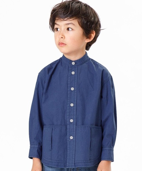 F.O.U（エフオーユー）の「F.O.U/エフオーユー ポケットシャツ シャツ 無地 カラー（シャツ/ブラウス・キッズ・ネイビー/ライム/チャコール・130/140）」の3枚目の写真