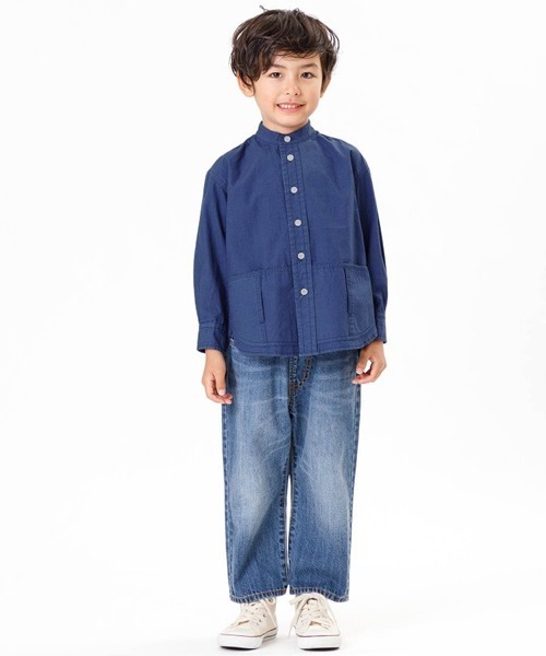 F.O.U（エフオーユー）の「F.O.U/エフオーユー ポケットシャツ シャツ 無地 カラー（シャツ/ブラウス・キッズ・ネイビー/ライム/チャコール・130/140）」の6枚目の写真