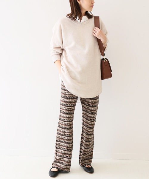 SLOBE IENA(スローブイエナ)の「ダブルジャガードニットパンツ【ウエストゴム/手洗い可能】◆(その他パンツ・レディース・キャメル・40/38/36)」の16枚目の写真