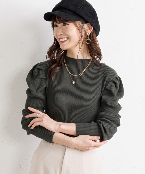 prose verse（プロズヴェール）の「パワショルリブニット（ニット/セーター・レディース・ブラック/ブラウン/グレー/グリーン・MEDIUM）」の4枚目の写真