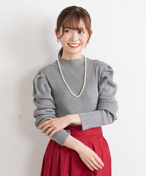 prose verse（プロズヴェール）の「パワショルリブニット（ニット/セーター・レディース・ブラック/ブラウン/グレー/グリーン・MEDIUM）」の9枚目の写真