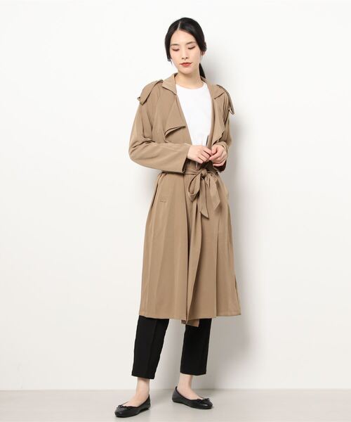 MAISON DE THERESE(メゾン ド テレーズ)の「ロングトレンチコート(トレンチコート・レディース・ライトブラウン/ブラック・MEDIUM)」の1枚目の写真