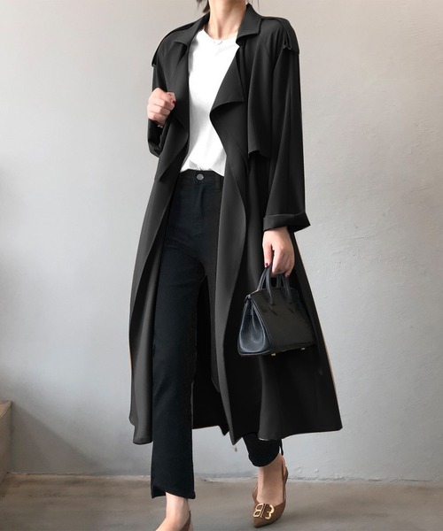 MAISON DE THERESE(メゾン ド テレーズ)の「ロングトレンチコート(トレンチコート・レディース・ライトブラウン/ブラック・MEDIUM)」の7枚目の写真