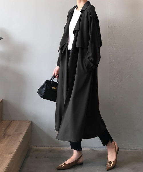 MAISON DE THERESE(メゾン ド テレーズ)の「ロングトレンチコート(トレンチコート・レディース・ライトブラウン/ブラック・MEDIUM)」の8枚目の写真