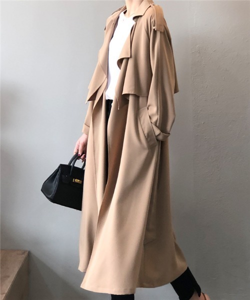 MAISON DE THERESE(メゾン ド テレーズ)の「ロングトレンチコート(トレンチコート・レディース・ライトブラウン/ブラック・MEDIUM)」の21枚目の写真