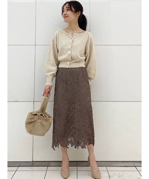 MERCURYDUO(マーキュリーデュオ)の「リーフケミカルレースタイトスカート(スカート・レディース・オフホワイト/ブラウン/ブルー・SMALL/MEDIUM)」の10枚目の写真