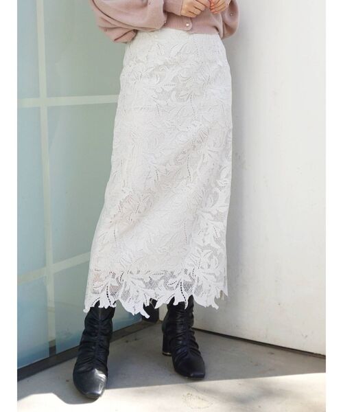 MERCURYDUO(マーキュリーデュオ)の「リーフケミカルレースタイトスカート(スカート・レディース・オフホワイト/ブラウン/ブルー・SMALL/MEDIUM)」の18枚目の写真