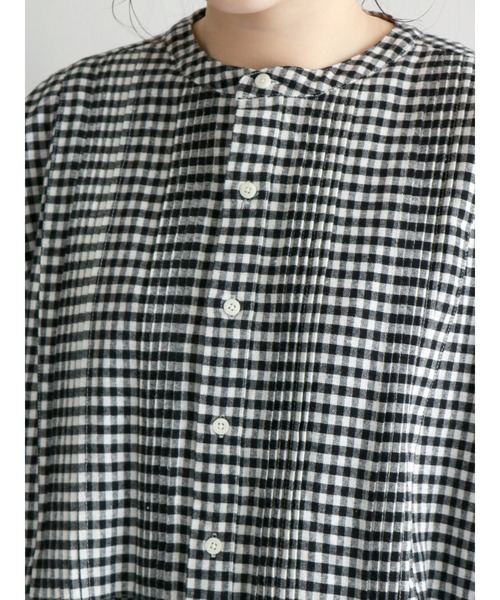 Samansa Mos2（サマンサ モスモス）の「バンドカラーシャツワンピース（シャツワンピース・レディース・ブラック/ベージュ/パープル/グレー/オフホワイト/オレンジ・ﾌﾘ-）」の15枚目の写真