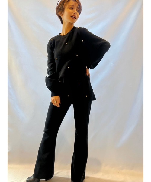 DURAS(デュラス)の「裾フレアニットパンツ(その他パンツ・レディース・ブラック/ベージュ・FREE)」の15枚目の写真