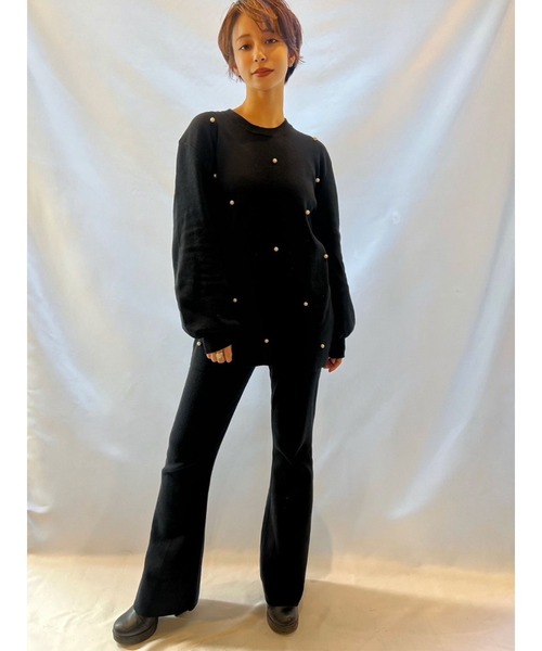 DURAS(デュラス)の「裾フレアニットパンツ(その他パンツ・レディース・ブラック/ベージュ・FREE)」の16枚目の写真