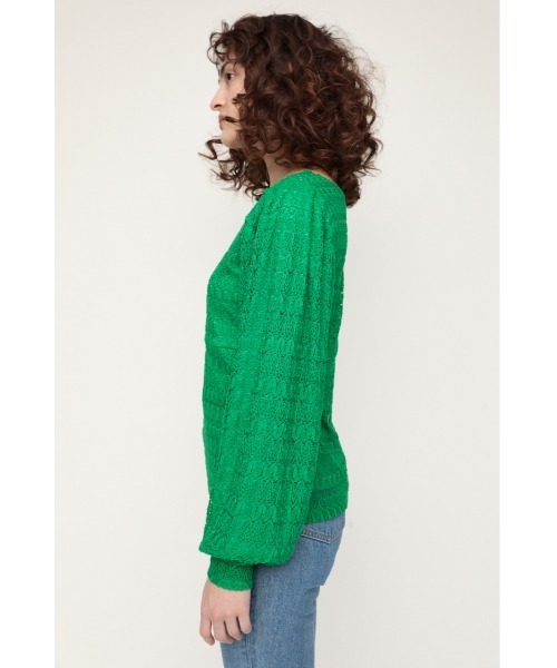 SLY(スライ)の「SCALLOP LACE TUNIC レース トップス(Tシャツ/カットソー・レディース・ブラック/グリーン/オフホワイト・FREE)」の11枚目の写真