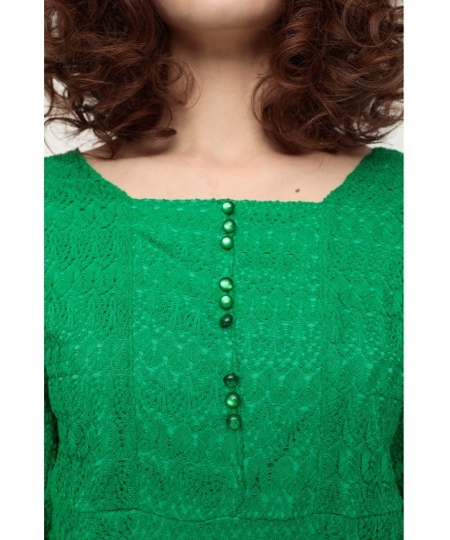 SLY(スライ)の「SCALLOP LACE TUNIC レース トップス(Tシャツ/カットソー・レディース・ブラック/グリーン/オフホワイト・FREE)」の13枚目の写真