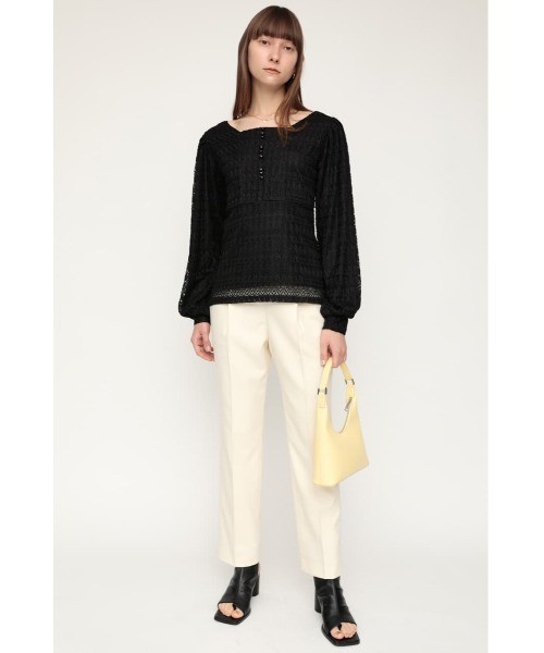 SLY(スライ)の「SCALLOP LACE TUNIC レース トップス(Tシャツ/カットソー・レディース・ブラック/グリーン/オフホワイト・FREE)」の19枚目の写真
