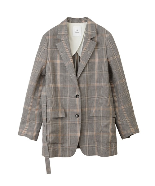 プルミエアロンディスモン　チェック柄 テーラードジャケット 1er Arrondissement（プルミエアロンディスモン）の「リネンチェック
