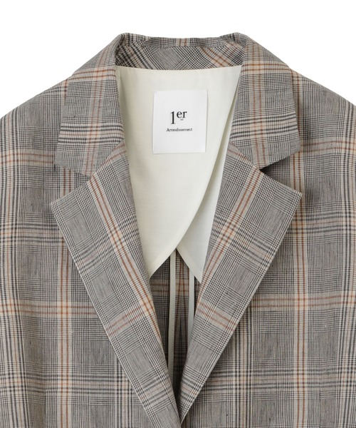 プルミエアロンディスモン　チェック柄 テーラードジャケット 1er Arrondissement（プルミエアロンディスモン）の「リネンチェック