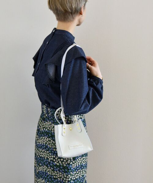 The Container Shop（ザ コンテナショップ）の「【SHIPS any別注】The Container Shop: 22SS スクエア 2WAY レザー ショルダー バッグ S（ショルダーバッグ・レディース・ホワイト/ライトブルー/イエロー・ONE SIZE）」の5枚目の写真