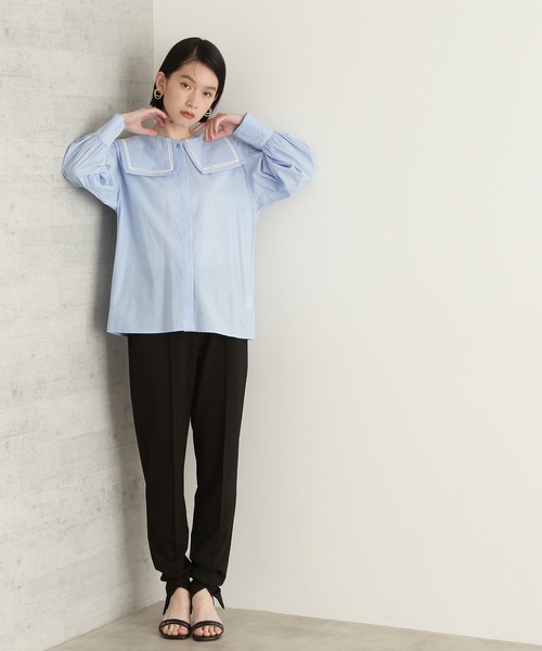 NATURAL BEAUTY BASIC(ナチュラルビューティーベーシック)の「ハシゴレースブラウス(シャツ/ブラウス・レディース・ブルー/オフホワイト・MEDIUM)」の16枚目の写真