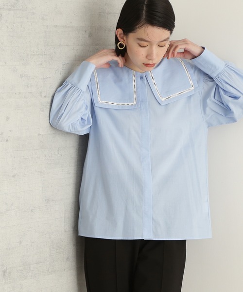 NATURAL BEAUTY BASIC(ナチュラルビューティーベーシック)の「ハシゴレースブラウス(シャツ/ブラウス・レディース・ブルー/オフホワイト・MEDIUM)」の17枚目の写真