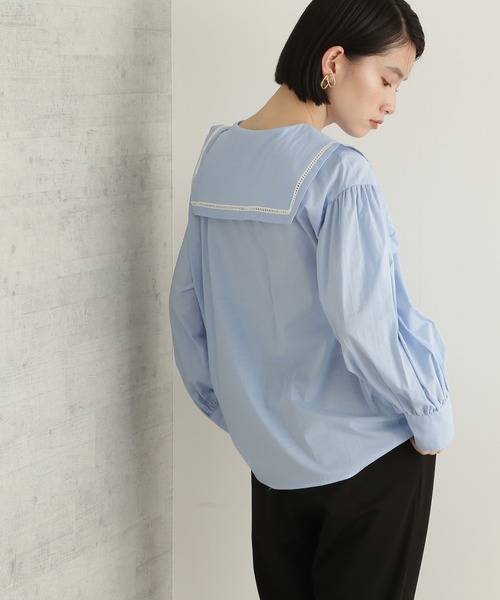 NATURAL BEAUTY BASIC(ナチュラルビューティーベーシック)の「ハシゴレースブラウス(シャツ/ブラウス・レディース・ブルー/オフホワイト・MEDIUM)」の18枚目の写真