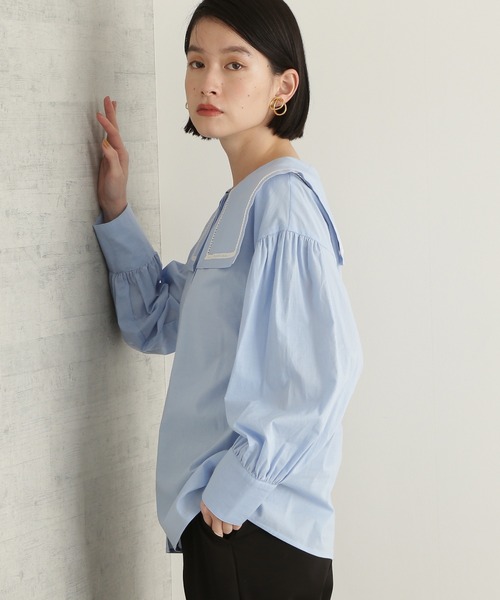 NATURAL BEAUTY BASIC(ナチュラルビューティーベーシック)の「ハシゴレースブラウス(シャツ/ブラウス・レディース・ブルー/オフホワイト・MEDIUM)」の19枚目の写真