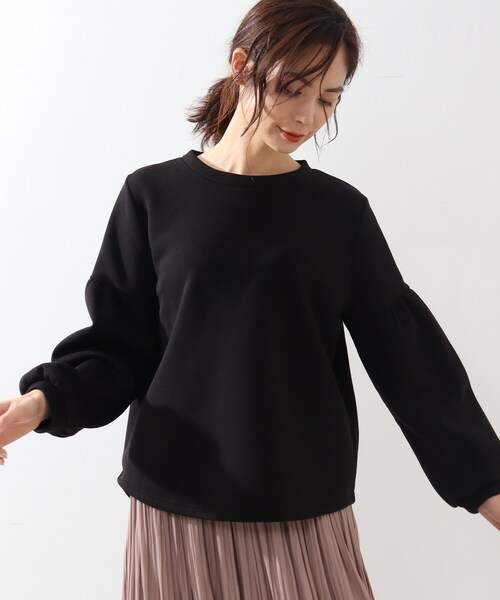DRESKIP（ドレスキップ）の「◆パフスリ－ブ裏起毛スウェット（スウェット・レディース・ブラック/オフホワイト/ライトグリーン/ライトベージュ・02/03/04）」の2枚目の写真