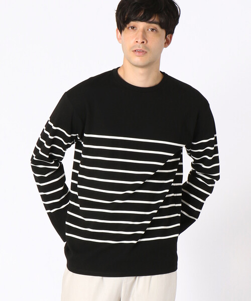 COMME CA ISM（コムサイズム）の「パネルボーダー ロングＴシャツ（Tシャツ/カットソー・メンズ・ブラック/ネイビー/グリーン・MEDIUM/LARGE）」の15枚目の写真
