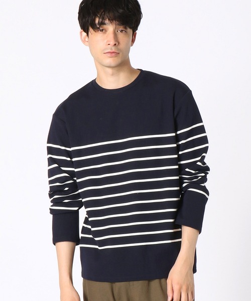 COMME CA ISM（コムサイズム）の「パネルボーダー ロングＴシャツ（Tシャツ/カットソー・メンズ・ブラック/ネイビー/グリーン・MEDIUM/LARGE）」の3枚目の写真