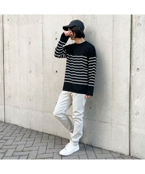 COMME CA ISM（コムサイズム）の「パネルボーダー ロングＴシャツ（Tシャツ/カットソー・メンズ・ブラック/ネイビー/グリーン・MEDIUM/LARGE）」の4枚目の写真