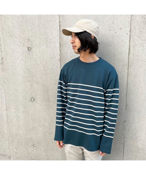 COMME CA ISM（コムサイズム）の「パネルボーダー ロングＴシャツ（Tシャツ/カットソー・メンズ・ブラック/ネイビー/グリーン・MEDIUM/LARGE）」の7枚目の写真