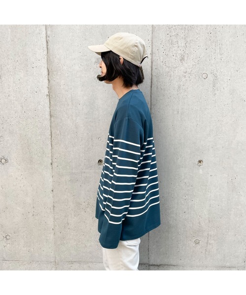 COMME CA ISM（コムサイズム）の「パネルボーダー ロングＴシャツ（Tシャツ/カットソー・メンズ・ブラック/ネイビー/グリーン・MEDIUM/LARGE）」の8枚目の写真
