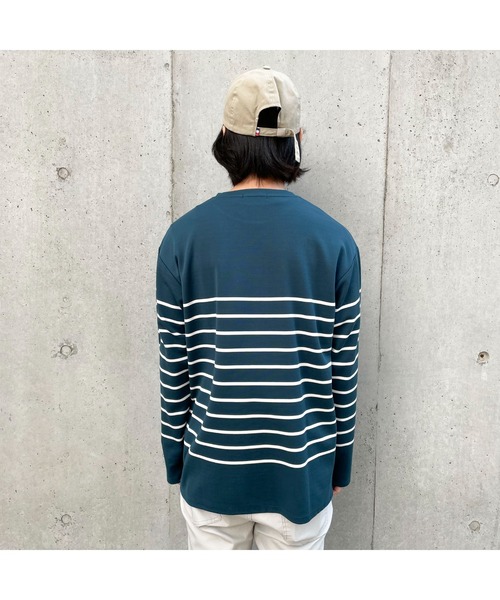 COMME CA ISM（コムサイズム）の「パネルボーダー ロングＴシャツ（Tシャツ/カットソー・メンズ・ブラック/ネイビー/グリーン・MEDIUM/LARGE）」の9枚目の写真