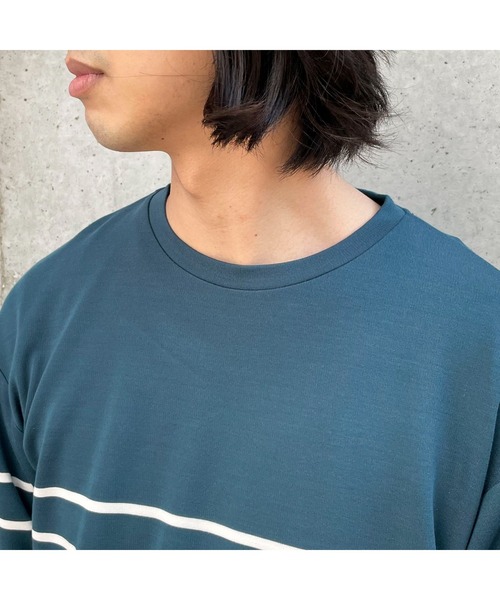 COMME CA ISM（コムサイズム）の「パネルボーダー ロングＴシャツ（Tシャツ/カットソー・メンズ・ブラック/ネイビー/グリーン・MEDIUM/LARGE）」の10枚目の写真